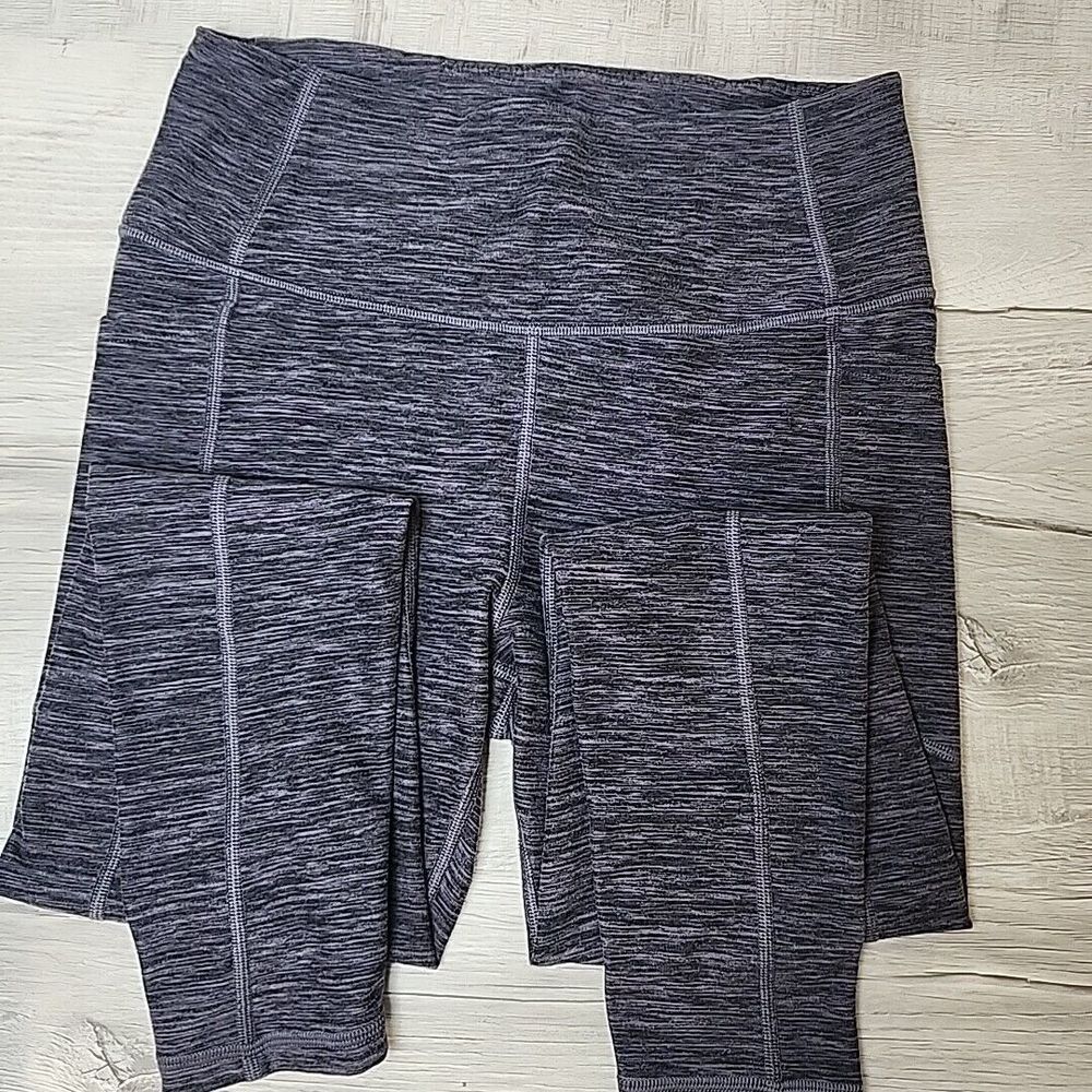 Victoria's Secret Activewear Leggings Women's 8 Gray Flecked Side Phone Pockets